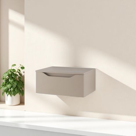 Cassetto bagno sospeso 60 cm GIGLIO Tortora Opaco (1/5)