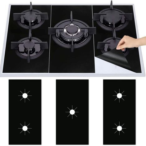 Set of three reusable gas stove protectors, non-stick coating, easy to clean. (1/5)