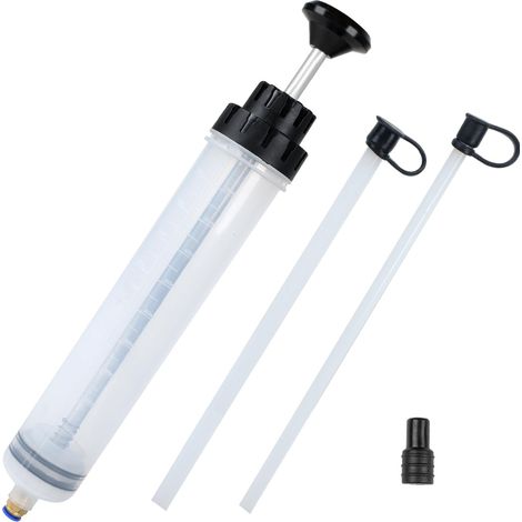 Seringue a Huile 500ML Huile Aspiration Seringue Pompe Extraction Liquide de Frein Extracteur De Liquide De Frein avec 2 Tuyaux Seringue de Remplacement de Liquide Automobile (1/5)