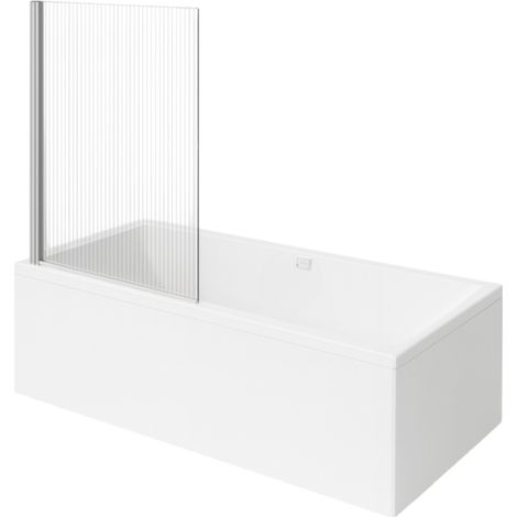 Baignoire droite VILLEROY ET BOCH Collaro 170 x 75cm Blanc mat  vidage et trop plein blanc mat + Pare bain gauche AURYS Raywall