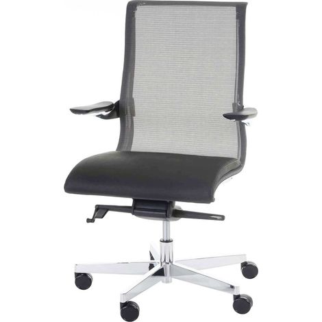 Poltrona sedia ufficio girevole regolabile MERRYFAIR Saville alluminio pelle 53x66x92-100cm