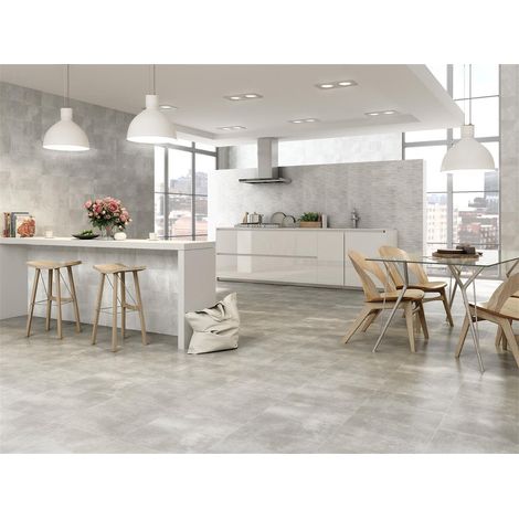 Carrelage sol intérieur effet béton SELECT 45,6 x 45,6 cm - 45,6X45,6 cm - DUOMO SELECT GREY