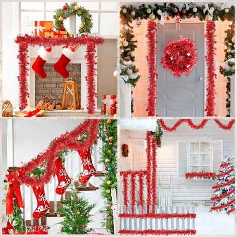 Guirlande de Noel Sapin,50PCS×2M Guirlande Noel Decoration Noel Guirlande Rouge Noel Décor d'étoiles (1/5)
