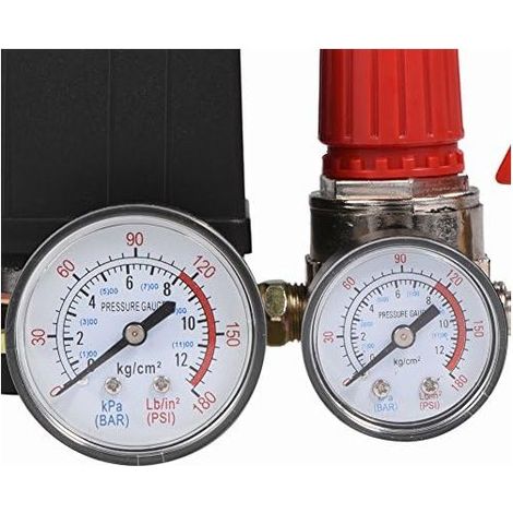 Contrôle de commutateur de pression de compresseur d'air de 3000L / min 0.05-1.2Mpa petit avec la soupape de sûreté et les manomètres de régulateur de pression (1/2)