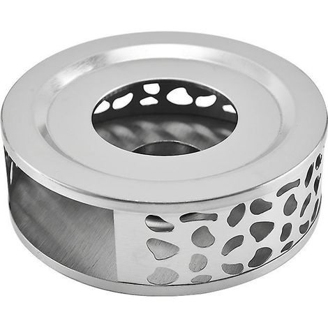 Socle chauffe-théière en acier inoxydable 2024 avec support de bougie et structure ajourée, chauffe-théière/café/plats (1/5)