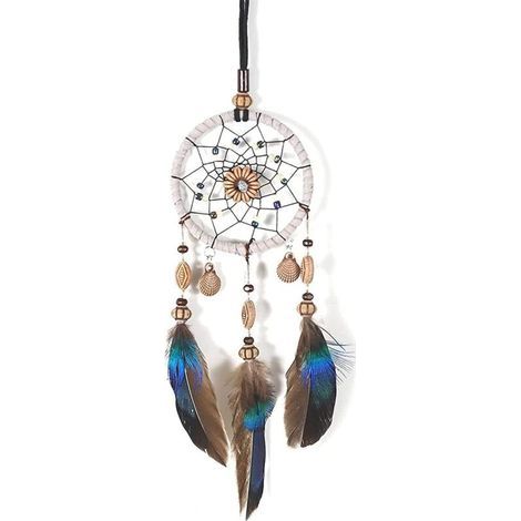 Attrape-rêves en plumes pour rétroviseur intérieur de voiture, pendentif attrape-rêves en plumes (1/5)
