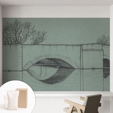 Carta Da Parati Con Design Moderno - Per Rinnovamento Rapido - Non-Woven - Per Interni Moderni Ponte ad arco 152x104 cm (1/5)