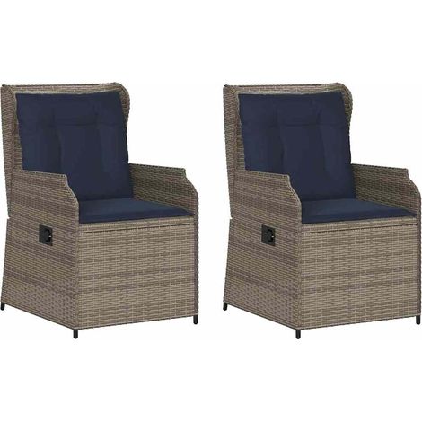 Banc de jardin 2 pcs Gris polyrotin vidaXL (1/5)