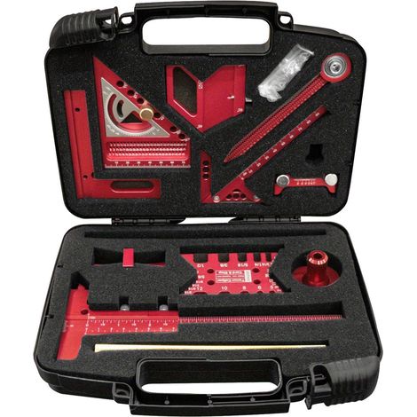 Squadre da falegnameria  Set di 10 strumenti di misurazione per la lavorazione del legno, kit di squadre per tetti e travi, per lavori di falegnameria, cantieri edili, pavimenti, garage, esterni, fai 