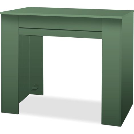 Fortino - Console extensible 91x50/250 cm en mélaminé vert sauge anti-rayures (1/5)