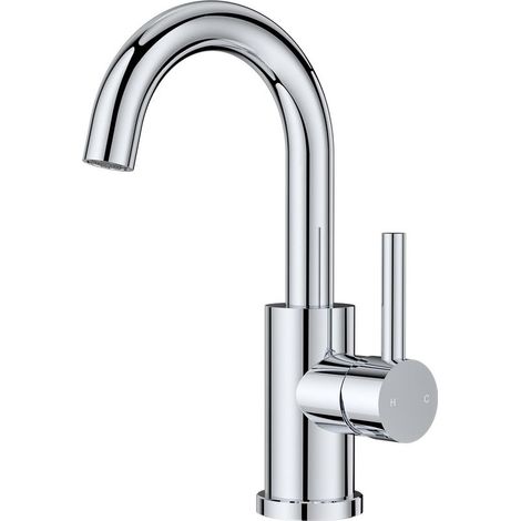 Robinet mélangeur eau chaude/froide pour salle de bain et cuisine, pivotant à 360°, en acier inoxydable, noir, facile à installer, adapté lavabo, petite cuisine, camping-car (1/5)