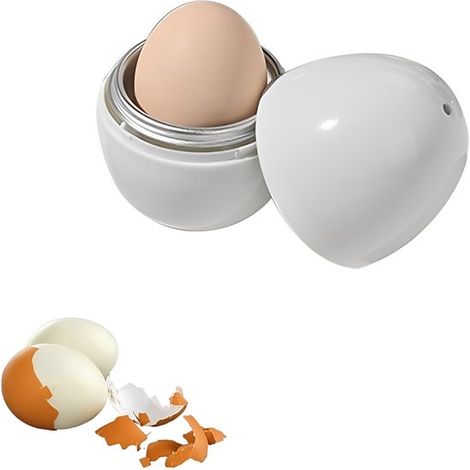 Cuiseur à œufs vapeur - Cuiseur à œufs - Cuiseur à œufs micro-ondes - Appareil pour la cuisson des œufs - Pour 1 œuf - PP - Blanc (1/5)