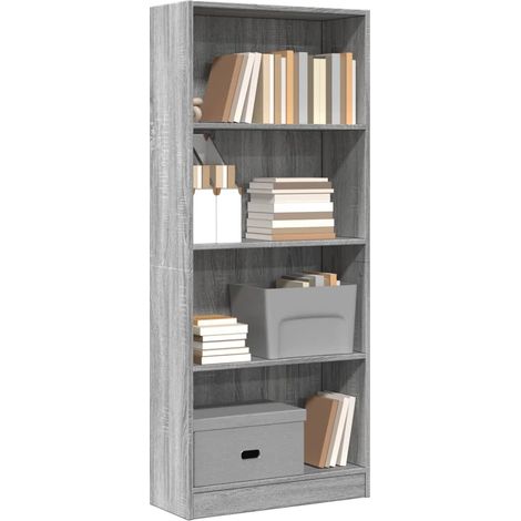 Bücherregal Grau Sonoma 60x24x143 cm Holzwerkstoff