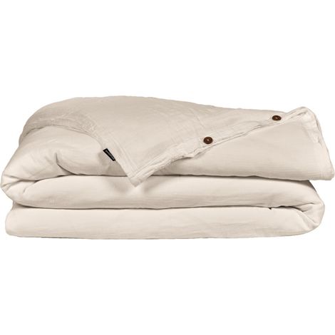Housse de couette gaze de coton double 220 x 240 cm écru - PEPA 3 (1/5)