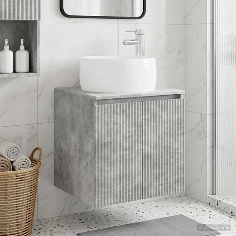 Vanidad con Lavabo de Pared Gris Hormigón 49,5 x 44,5 x 66 cm