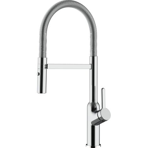 Wasserhahn Kueche Spueltischarmatur Verchromt Kuechenarmatur mit 360 schwenkbarem Auslauf und abnehmbare 2 strahl Handbrause - BOD Design (1/5)