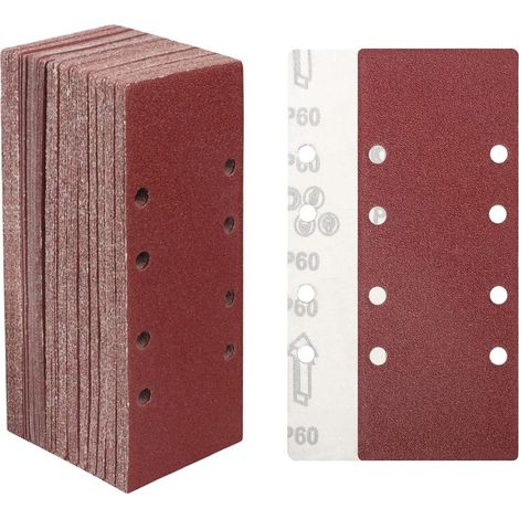 Packung mit 30 Schleifblättern (93 x 230 mm), Körnung 60, für Exzenterschleifer. Ideal zum Schleifen und Polieren von Holz und Lack. (1/5)