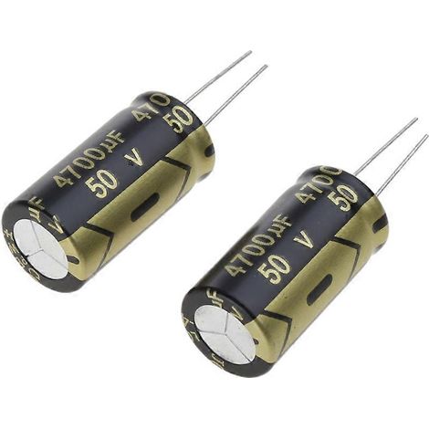2 condensateurs électrolytiques en aluminium 18 x 35 mm, 4700 µF, 50 V, 105 °C (1/5)