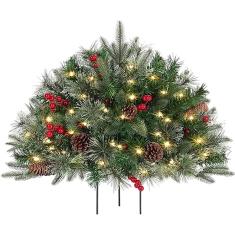 Remplissage Urne Arbre De Noël Pré-illuminé Extérieur Remplisseur Branches À Ornements Lumineux Étincelants Pour Cimetière Hiver Devant Crèche Table Jardin Extérieur Porche Extérieur Jardin (1/5)