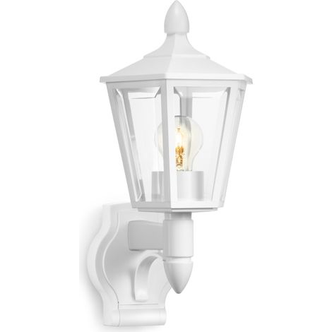 STEINEL LAMPE D'EXTÉRIEUR L 15 BLANC, APPLIQUE D'EXTÉRIEUR CLASSIQUE, LANTERNE, MAX. 60 W, E27, LAMPE D'EXTÉRIEUR SANS DÉTECTEUR
