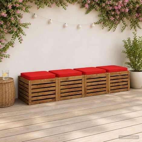 vidaXL 4-Piece Seat Cushions VUGHT 4 pcs 100% Polyester Red (1/5)
