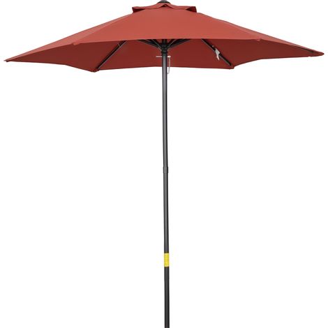 Sechseckiger Sonnenschirm 196 cm, Terrassenschirm für Garten, Balkon, Strand, bordeauxrot