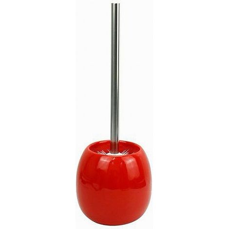 Cleafe - Portascopino In Ceramica Rosso Con Scopino Moderno Accessorio Arredo Bagno 79263 - (1/3)