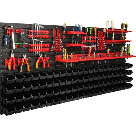 Tablero de herramientas para taller 172x78 cm + 88 bandejas (1/5)
