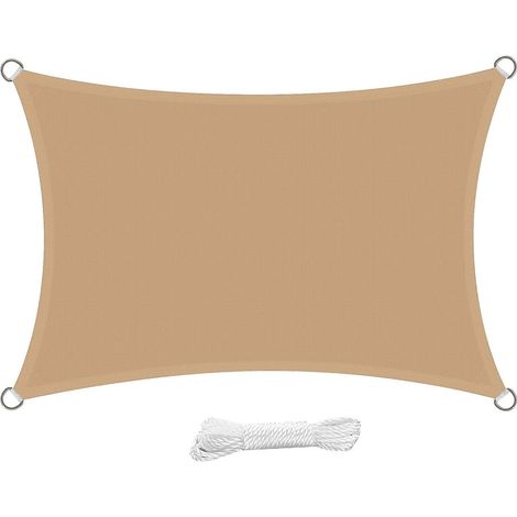 voile D'ombrage Rectangulaire 3x4 Mtre Impermable Voile Ombrage Rsistant L'eau Anti Uv 4x3 M Pour Jardin Terrasse Patio,sable (1/5)