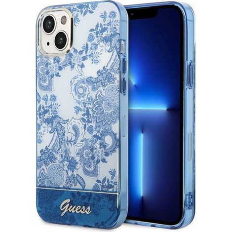 Guess GUHCP14MHGPLHB iPhone 14 Plus / 15 Plus 6,7" blaue/blaue Hartschalen-Hülle aus der Porcelain Collection (1/5)