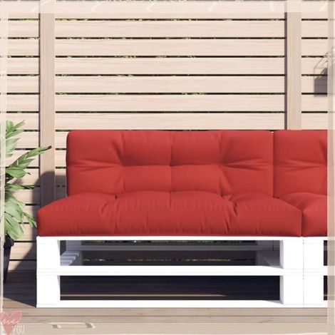 360629 Coussin de palette rouge 120x40x12 cm tissu (1/5)