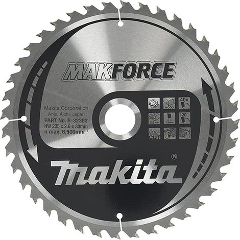 MAKITA B-32362 MAKFORCE for Wood 235mm x 30mm x 40T