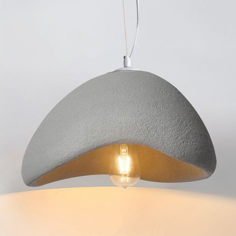 Lustre Personnalisé Créatif D'Intérieur 60CM Plafonnier Rétro E27 Suspension Lustre Moderne Gris (1/5)