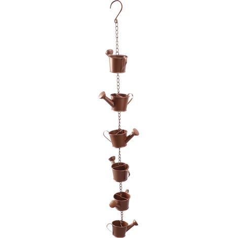 Chaîne de pluie pour bouilloire, élégante et stable, en métal, à suspendre pour la décoration de jardin. (1/5)