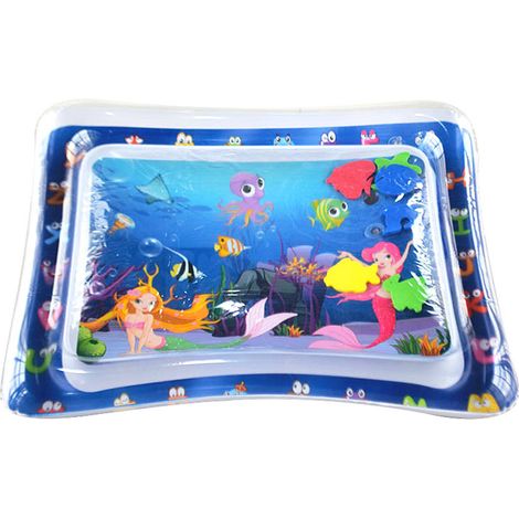 Baby-Wasserspielmatte. Das Wasserkissen ist für Kleinkinder in jeder Jahreszeit geeignet. Fördert die frühkindliche Entwicklung. Aufblasbare Wassermatte für die Bauchlage von 3 bis 48 Monaten. Spielze