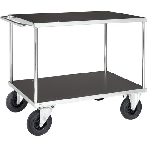 Kongamek Tischwagen, verzinkt 1300x800x870mm Ladefläche aus MDF, Schiebegriff mit Gummibereifung ohne Bremse