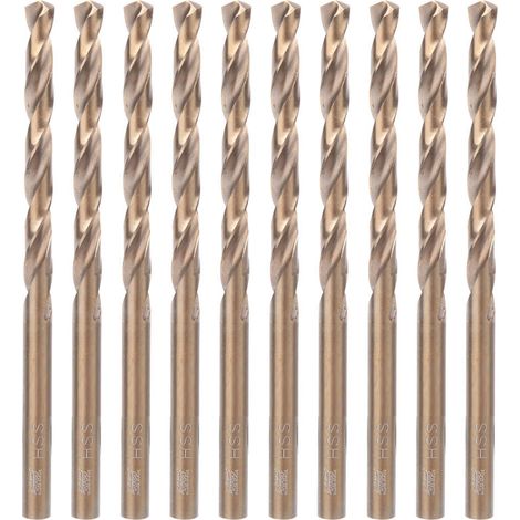 10pcs HSS CO Straight Shank Twist Drill Bits for Stainless Steel Iron Plate (5.5mm) (1/5)