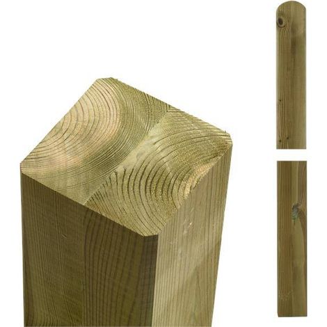 Plus Leimholzpfosten 268 cm 90 x 90 mm druckimprägniert Kopf gerundet Leimhölzer