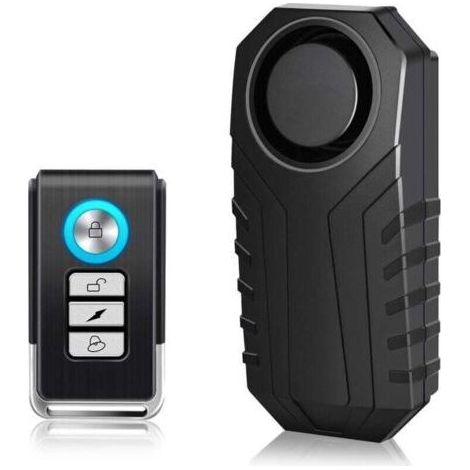 Alarme de vélo Moto avec Telecommande,Alarme Velo sans Fil Avec113 DB Super Bruyant,Sécurité Antivol Scooter Alarme Trotinette Electrique et étanche IP65 pour Capteur Vibrations Bagage Porte (1/4)
