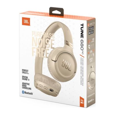 JBL Tune 680NC noice cancelling Bluetooth On-Ear Kopfhörer beige