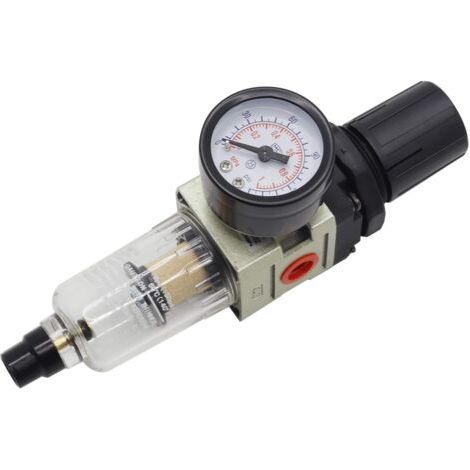 Séparateur d'eau à air comprimé 1/4" Réducteur de pression pour compresseur Composants pneumatiques Régulateur Filtre à gaz Processeur (1/5)