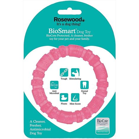 ROSEWOOD 43105 - Giocattolo antimicrobico, Resistente, Resistente, per Cani di Piccola Taglia, per Cuccioli, Diametro: 7 cm, Rosa