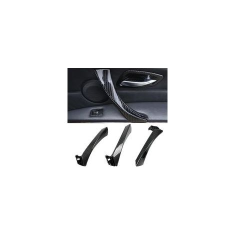 3 Kit Compatible avec Poignée de Porte Arrière Gauche Intérieure bmw Série 3 E90 E91 E92 E93 Poigner de Porte Droite E90 E91 E92 E93 Poignée Intérieure+ Couvercle Extérieur-Fibre de Carbone (1/4)