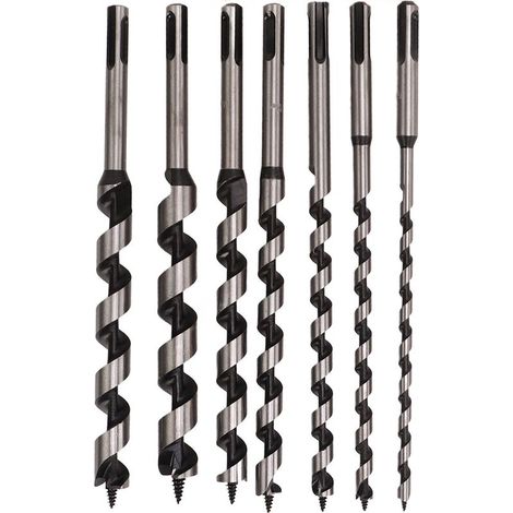 Mèche À Bois - Acier Au Carbone - Queue Hexagonale 10 mm - Longueur 230 mm - Pour Perceuse - Lot De 7 (1/5)