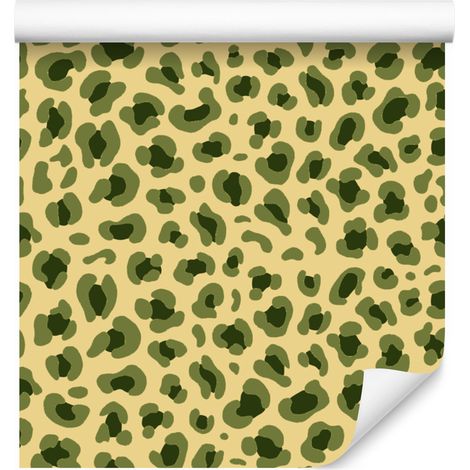 Gelbe Ledertapete in Gelb und Olivgrün für Wohn- und Schlafzimmer, 50 x 1000 cm (1/5)