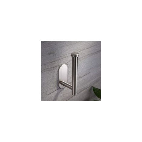 Soporte para papel higiénico autoadhesivo - Soporte para rollo de papel higiénico adhesivo sin necesidad de taladrar, para baño, en acero inoxidable cepillado - Crezuo