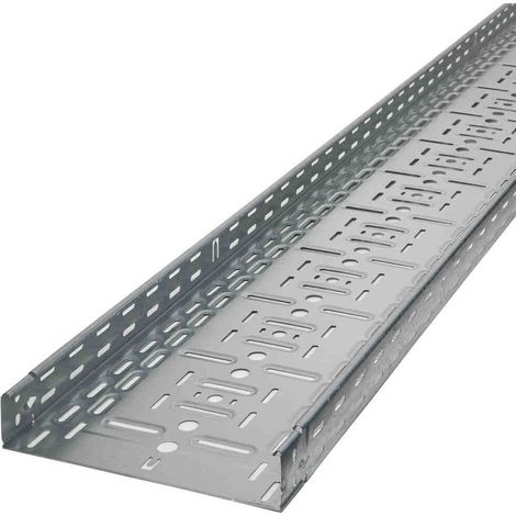 Caniveau de câble 60 x 300 mm perforé galvanisé avec connecteur encliquetable