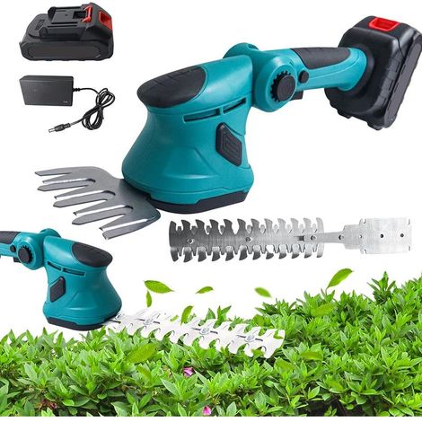 EASYCOMFORT Cisaille de Jardin et Taille-Haie 2 en 1 sur Batterie 21V, Tondeuse à Gazon et Cisailles pour Haies et Pelouses, Kit avec Tailleur Portatif, 1 Batterie et Chargeur Inclus (1/5)