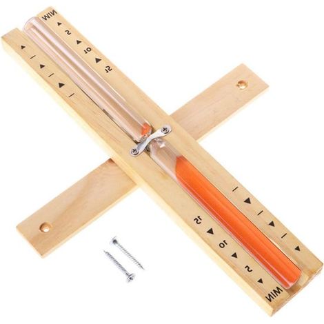 Sablier de sauna 15 minutes - Sablier rotatif en bois avec sable blanc, résistant à la chaleur, idéal pour sauna et spa - Orange (1/5)