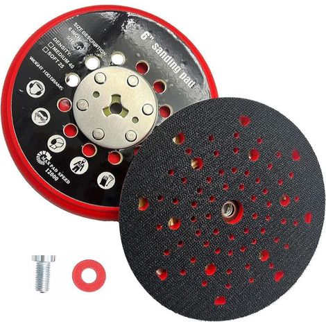 Disque de ponçage de 150 mm, plateau de ponçage multi-trous compatible avec les ponceuses électriques Bosch RSM6045, GEX 34-150 et GEX 40-150, avec vis. (1/4)